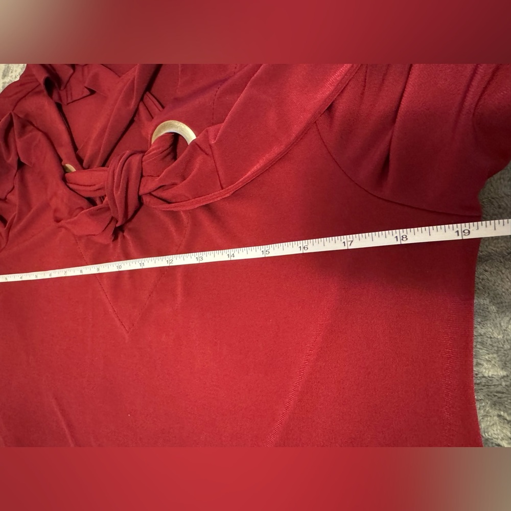 Ariella Deep Red Criss-Cross Blouse. PTP 19” - Picture 4 of 6